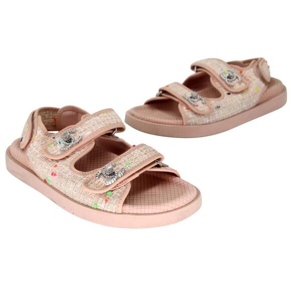 Chanel Cc Dad 35 Tweed Fabric and Leather Sandals CC-S0207P-C002 - Picture 2 of 10